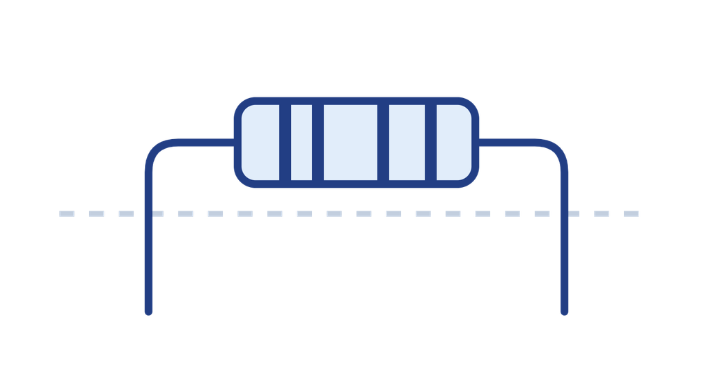 Horizontal U-form resistor lead diagram